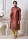 Brown Colour Fancy Latest Designer Party And Function Wear Traditional Mysore Silk Kurta Churidar Pajama Redymade Collection Swaroop-1-13